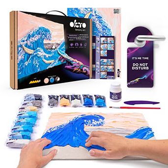 OKTO Air-Dry Clay 3D Painting Kit Big Wave Kanagawa (11.8 x 15.7 in)
