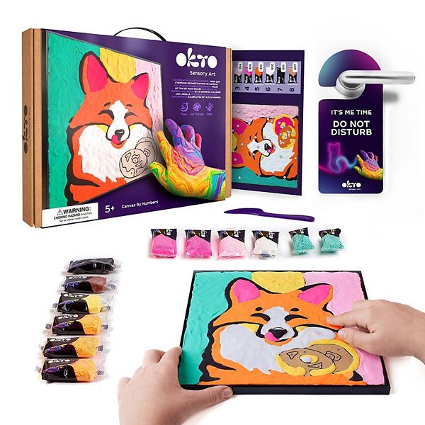 OKTO Air Dry Clay by Numbers Fox Kids Craft Kit, 11.4 in Sensory Art