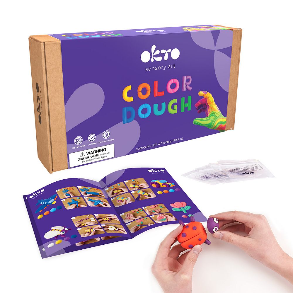 OKTO Color Dough Classpack, 96 Packs in 8 Colors for Kids Crafts