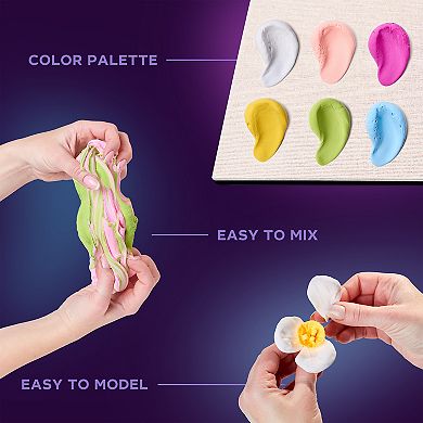 OKTO Air-Dry Clay 3D Painting Kit Flowers Romance (8.3 x 8.3 in)