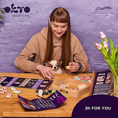 OKTO Air-Dry Clay 3D Painting Kit Flowers Romance (8.3 x 8.3 in)