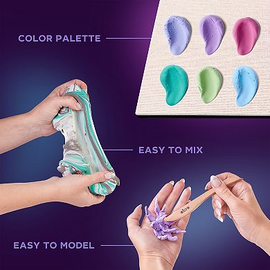 OKTO Air Dry Clay Wood & Craft Kit - Succulents Tenderness DIY Decor for Teens & Adults