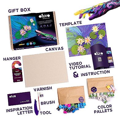 OKTO Sensory Art 3D Painting “Water Lilies” 11.8” x 15.7” Canvas Kit