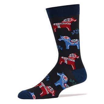 Men's Crew Socks -Dala Horse