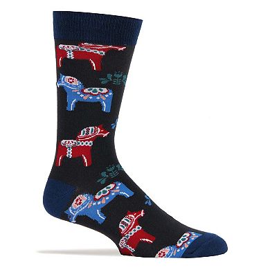 Men's Crew Socks -Dala Horse