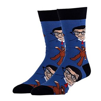 Men's Crew Socks -Mr Bean & Teddy Blue