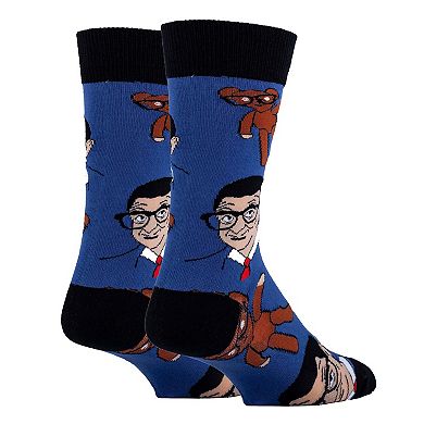 Men's Crew Socks -Mr Bean & Teddy Blue