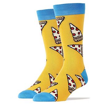 Men's Crew Socks -Pizza Party Yellow