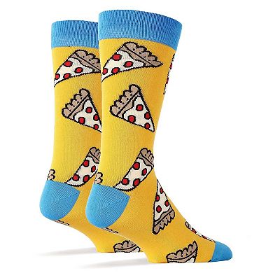 Men's Crew Socks -Pizza Party Yellow