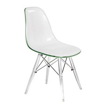 LeisureMod Cresco Mid-Century Modern Acrylic Dining Chair with Acrylic Dowel Eiffel Legs