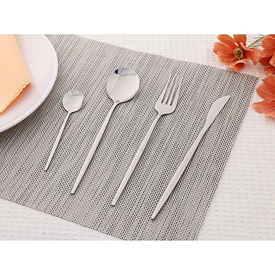 24 Piece Silverware Set, Stainless Steel Flatware, Mirror Polished Cutlery Set, Serving Utensils Set