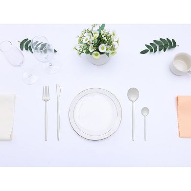 24 Piece Silverware Set, Stainless Steel Flatware, Mirror Polished Cutlery Set, Serving Utensils Set