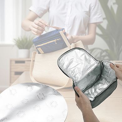 Lunch Bag, Reusable Insulated Lunch Tote Bag, Diamond Shape Lunch Box 8.66"x6.3"x7.87"