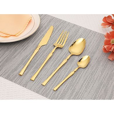 24Pcs Silverware Set, Stainless Steel Serving Utensils Set, Mirror Polished Cutlery Set for Kitchen