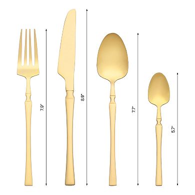 24Pcs Silverware Set, Stainless Steel Serving Utensils Set, Mirror Polished Cutlery Set for Kitchen