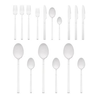16 pc Silverware Set, Stainless Steel Flatware, Mirror Polished Serving Utensils Set for Kitchen