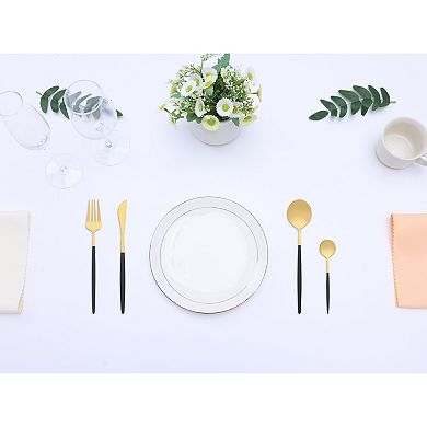 4 Piece Flatware Set, Stainless Steel Silverware with Spoons and Forks, Kitchen Serving Utensils Set