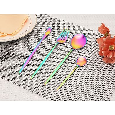 16 Piece Silverware Set, Stainless Steel Flatware, Mirror Polished Serving Utensils Set for Dining