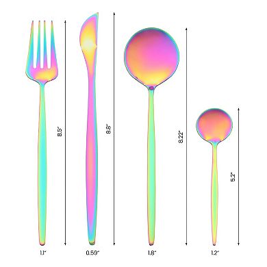 16 Piece Silverware Set, Stainless Steel Flatware, Mirror Polished Serving Utensils Set for Dining