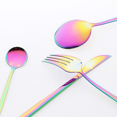 16 Piece Silverware Set, Stainless Steel Flatware, Mirror Polished Serving Utensils Set for Dining