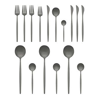 16 pc Silverware Set, Stainless Steel Flatware, Mirror Polished Serving Utensils Set for Dining