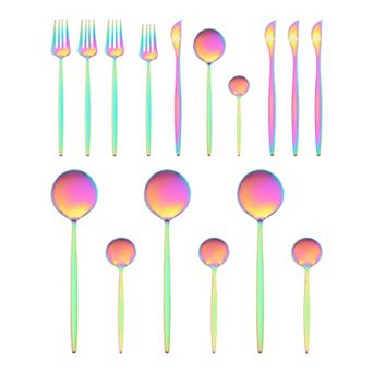 16 pc Silverware Set, Stainless Steel Flatware, Mirror Polished Serving Utensils Set for Dining