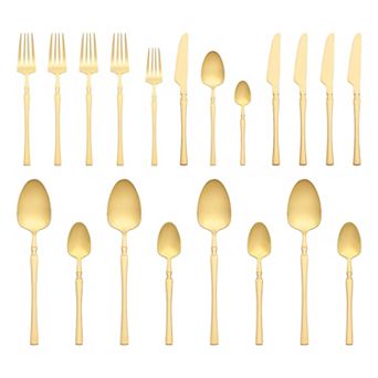 20 pc Silverware Set, Stainless Steel Flatware, Cutlery Set, Serving Utensils Set Kitchen Tableware