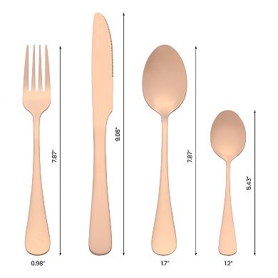 4Pcs Silverware Set, Stainless Steel Flatware with Spoons and Forks Set, Mirror Polished Cutlery Set