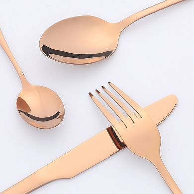 4Pcs Silverware Set, Stainless Steel Flatware with Spoons and Forks Set, Mirror Polished Cutlery Set