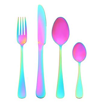 4 pc Silverware Set, Stainless Steel Flatware with Spoons and Forks Set, Mirror Polished Cutlery Set