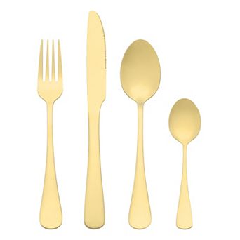 4 pc Silverware Set, Stainless Steel Flatware with Spoons and Forks Set, Mirror Polished Cutlery Set