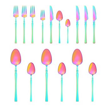 16 pc Silverware Set, Stainless Steel Flatware Set for 4, Mirror Polished Serving Utensils Set