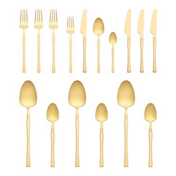 16 pc Silverware Set, Stainless Steel Flatware Set for 4, Mirror Polished Serving Utensils Set