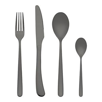 4 pc Silverware Set with Serving Utensils, Stainless Steel Flatware, Mirror Polished Cutlery Set