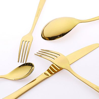 5 Piece Silverware Set, Stainless Steel Flatware, Mirror Polished Cutlery Set, Serving Utensils Set