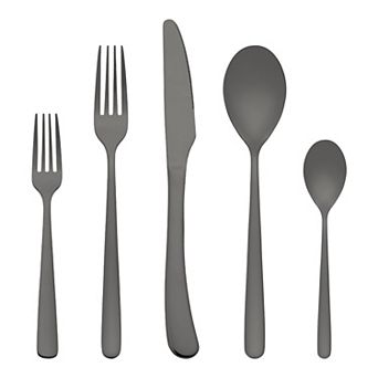 5 pc Silverware Set, Stainless Steel Flatware, Mirror Polished Cutlery Set, Serving Utensils Set