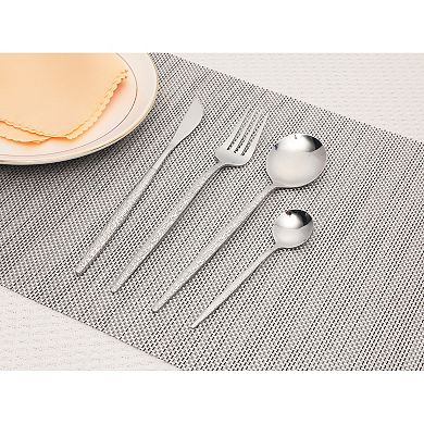 24 Pieces Silverware Set, Stainless Steel Flatware with Knife, Spoons and Fork, Serving Utensils Set