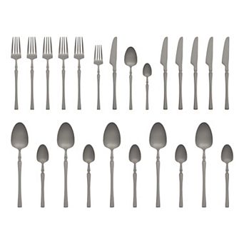 24 pc Silverware Set, Stainless Steel Serving Utensils Set, Mirror Polished Cutlery Set for Kitchen