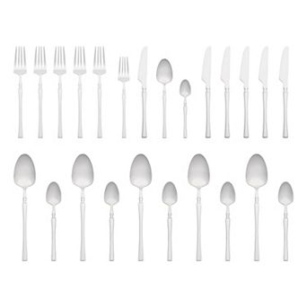 24 pc Silverware Set, Stainless Steel Serving Utensils Set, Mirror Polished Cutlery Set for Kitchen