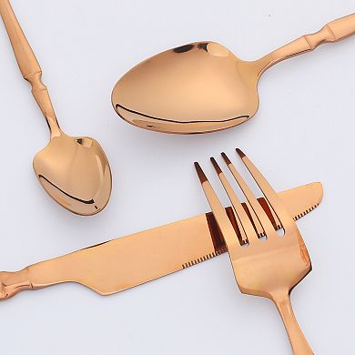 4Pcs Stainless Steel Silverware Set with Spoons and Forks, Kitchen Cutlery Set, Serving Utensils Set