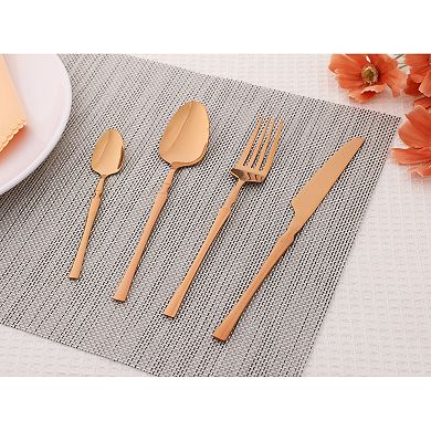 4Pcs Stainless Steel Silverware Set with Spoons and Forks, Kitchen Cutlery Set, Serving Utensils Set