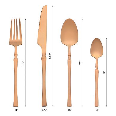 4Pcs Stainless Steel Silverware Set with Spoons and Forks, Kitchen Cutlery Set, Serving Utensils Set