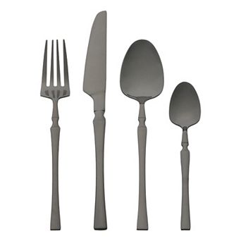 4 pc Stainless Steel Silverware Set with Spoons and Forks, Kitchen Cutlery Set, Serving Utensils Set