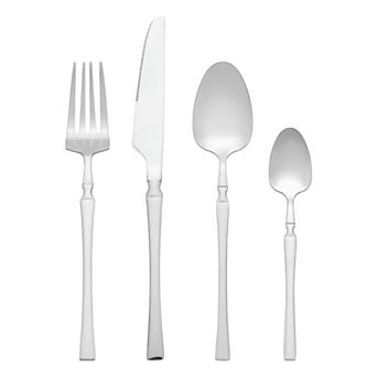 4 pc Stainless Steel Silverware Set with Spoons and Forks, Kitchen Cutlery Set, Serving Utensils Set