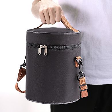 Leakproof Lunch Box Container Cylindrical Food Handbags for Office Work 1Pc