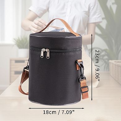 Leakproof Lunch Box Container Cylindrical Food Handbags for Office Work 1Pc