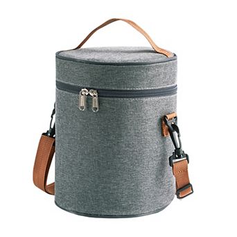 1 pc Lunch Bag, Reusable Insulated Lunch Tote Bag, Cylindrical Food Handbags Case 9.06"x7.09"