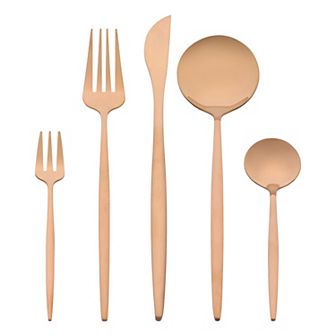 5 pc Stainless Steel Flatware Set, Silverware Cutlery with Knife, Spoons and Forks, Kitchen Flatware