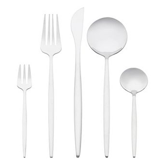5 pc Stainless Steel Flatware Set, Silverware Cutlery with Knife, Spoons and Forks, Kitchen Flatware