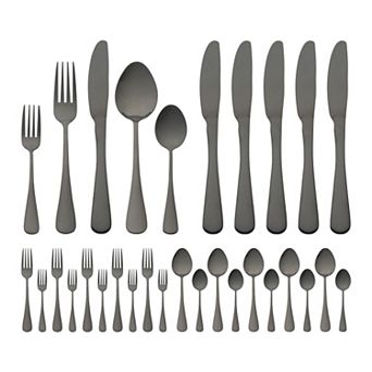 30 pc Stainless Steel Flatware Set Mirror Polished Cutlery with Spoons Forks Kitchen Tableware